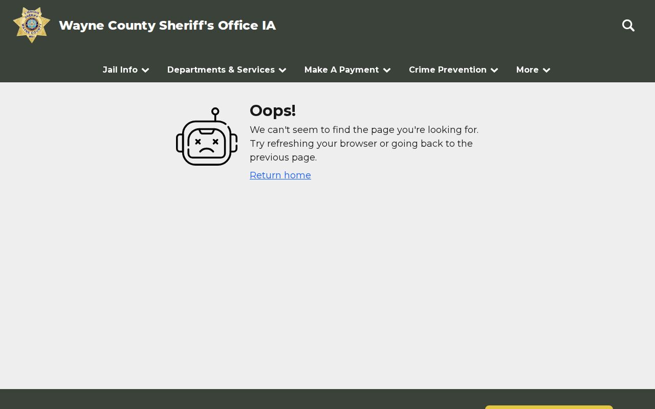 Wayne County historical official arrest roster record
